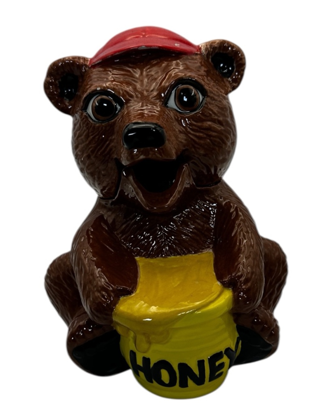 Vintage Ceramic Bear Honey Jar Cookie Jar Cabin Lodge Rustic Kitchen Decor